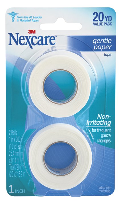 Nexcare 3M 1"x10 Yd Gentle Paper First Aid Tape (Pack of 2) - 781-2PK