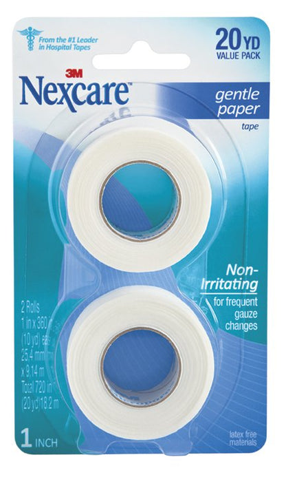 Nexcare 3M 1"x10 Yd Gentle Paper First Aid Tape (Pack of 2) - 781-2PK