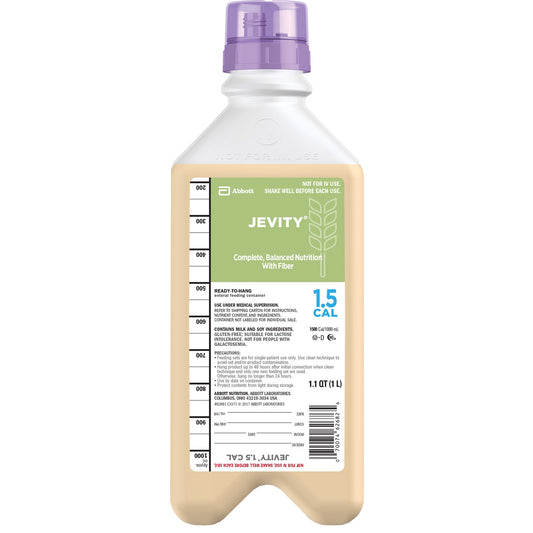 Tube Feeding Formula Jevity® 1.5 Cal with Fiber Unflavored Liquid 33.8 oz. Bottle (8/CS) - 62681