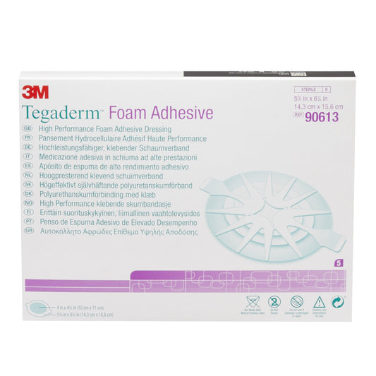 Tegaderm™ High Performance 5-5/8 X 6-1/8 Inch With Border Film Backing Acrylic Adhesive Oval Sterile (Box of 5) - 90613