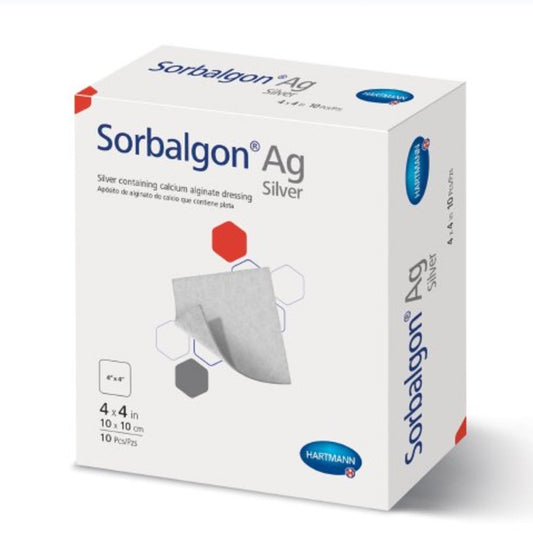 Silver Alginate Dressing Sorbalgon® Ag 4 X 4 Inch Square Sterile (Box of 10) - 999611
