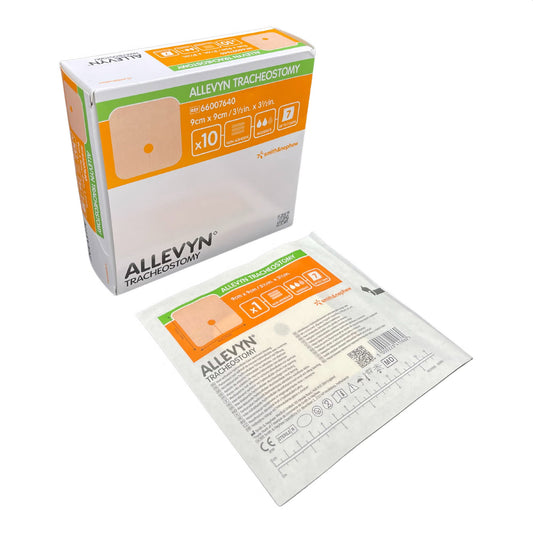Allevyn Tracheostomy 3-1/2 X 3-1/2 Inch Foam dressing without Border Nonadhesive Fenestrated  66007640 (Box of 10) - ALLTRACH10