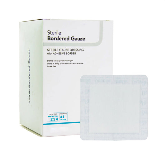 Bordered Gauze Island Dressing 2 X 2 Inch Square Sterile (Box of 50)