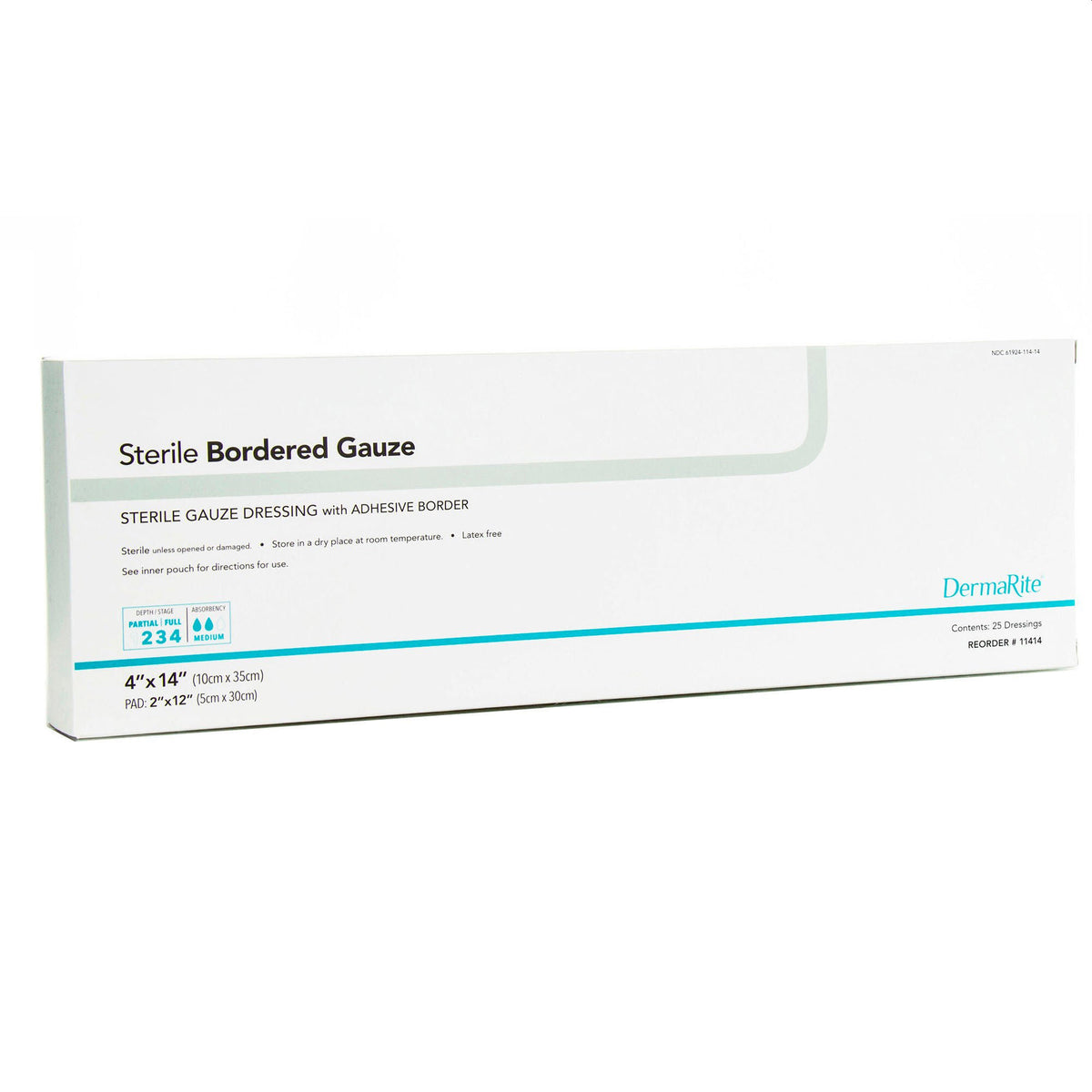 Bordered Gauze Island Dressing Sterile 4 X 14 Inch (Box of 25)