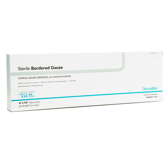 Bordered Gauze Island Dressing Sterile 4 X 14 Inch (Box of 25)