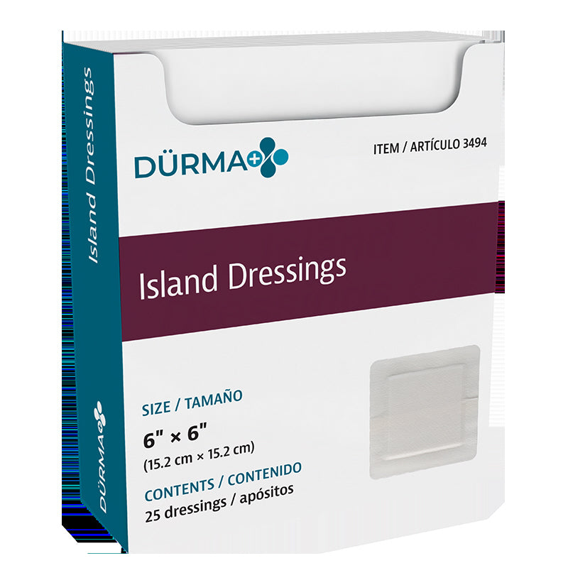 Bordered Gauze Island Dressing 6x6 Inch Sterile (Box of 25) - BG6601