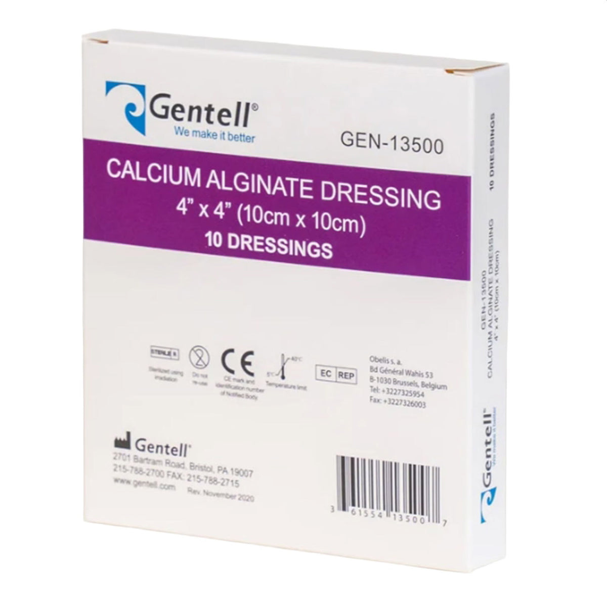 Calcium Alginate Dressing 4x4 Inch (Box of 10) - CALG4410