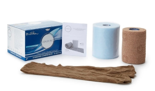 CoFlex® TLC 2 Layer Compression Bandage System 4 Inch X 3-2/5 Yard / 4 Inch X 5-1/10 Yard Self-Adherent / Pull On Closure Tan NonSterile 35 to 40 mmHg - EACH - CoFlex7800TLC
