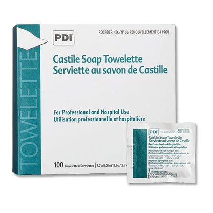 Castile Soap Towelette PDI® Individual Packet (Bx/100) - D41900