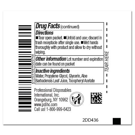 Hand Sanitizing Wipe Sani-Hands® 100 Count Ethyl Alcohol Wipe Individual Packet - alternate view 3 - D43600