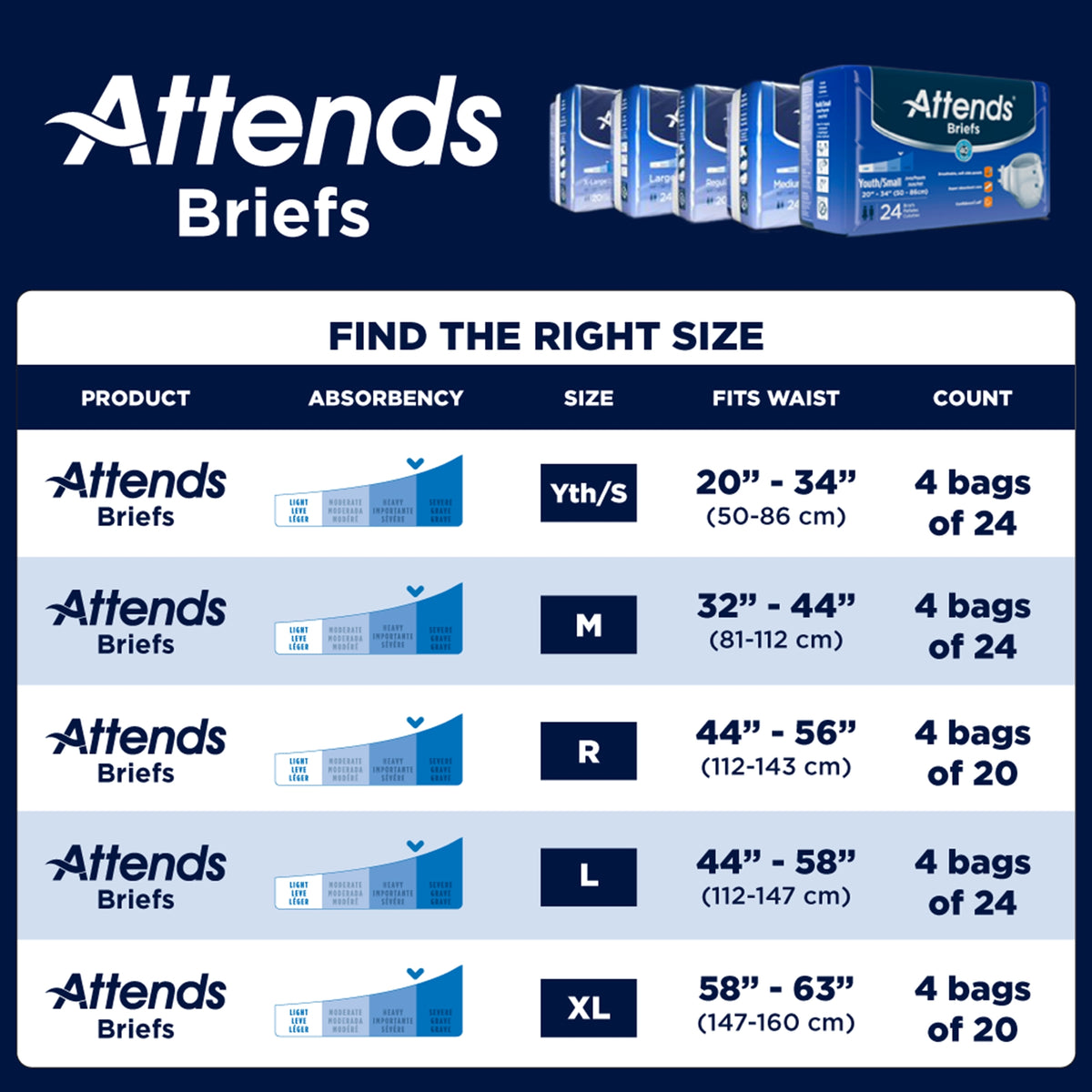 Unisex Youth Incontinence Brief Attends® Small Disposable Heavy Absorbency Small(Case of 96) - alternate view 3 - DD10