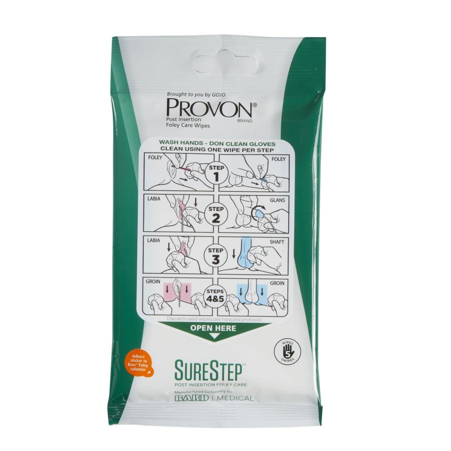 Surestep™ Post Insertion Foley Wipe 7.9 x 7.9 Inch - Each - DFC100