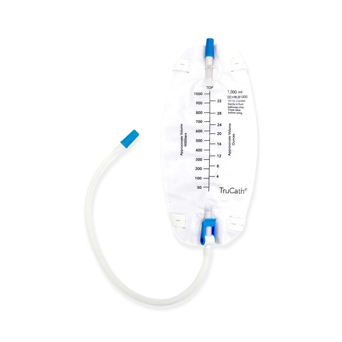 TruCath™ Urinary Leg Bag Without Valve Sterile 1,000 mL - Each - HRLB1000