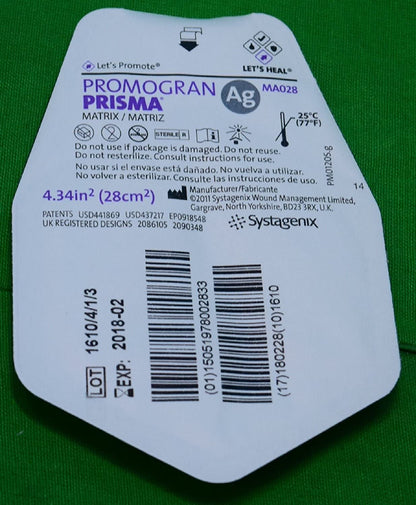 Promogran Prisma Matrix 4.34 Sq Inch Silver Collagen Dressing MA028- Each Dressing - PRS4341