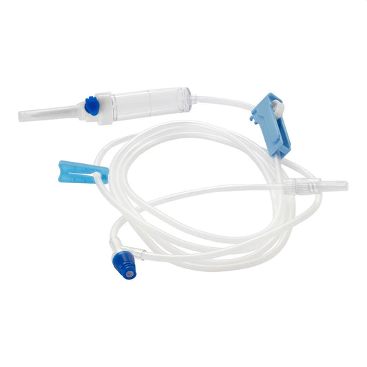 Primary IV Administration Set MedStream Gravity 1 Port 20 Drops mL Drip Rate Without Filter 75 Inch Tubing Solution Without Flow Regulator (Case of 50) - MS921NF
