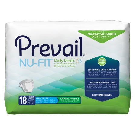 Unisex Adult Incontinence Brief Prevail® Nu-Fit® Large Disposable Heavy Absorbency (Case of 80) - alternate view 2 - NU-013/2