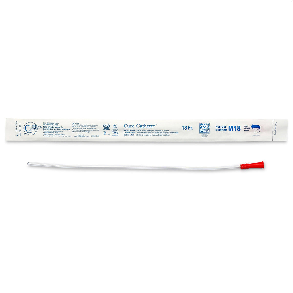 16" Straight Catheter Uncoated 18 Fr-Each