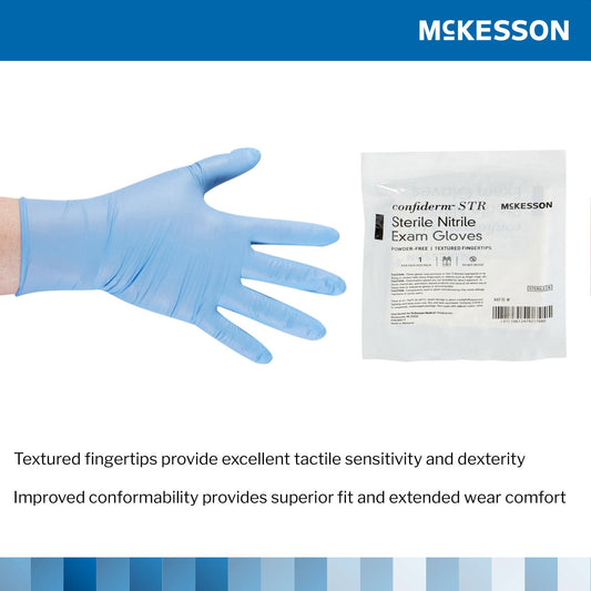 Sterile Nitrile Gloves Medium Standard Cuff Length Not Rated - 1 Pair