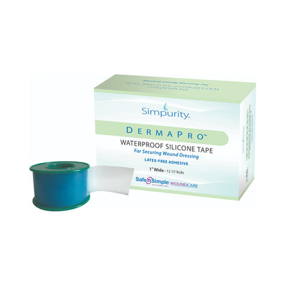 Waterproof Medical Tape DermaPro™ White 1 Inch X 5 Yard Silicone NonSterile - OSTSNS57230