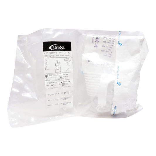 Suction Drainage Bag Tru-Close® 20 Inch Tubing 500 mL Sterile Anti-Reflux Barrier - Each - TCS500D