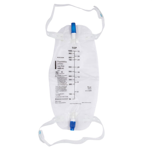 Urine Leg Bag Anti-Reflux Valve Sterile 1,000 mL Vinyl - Each