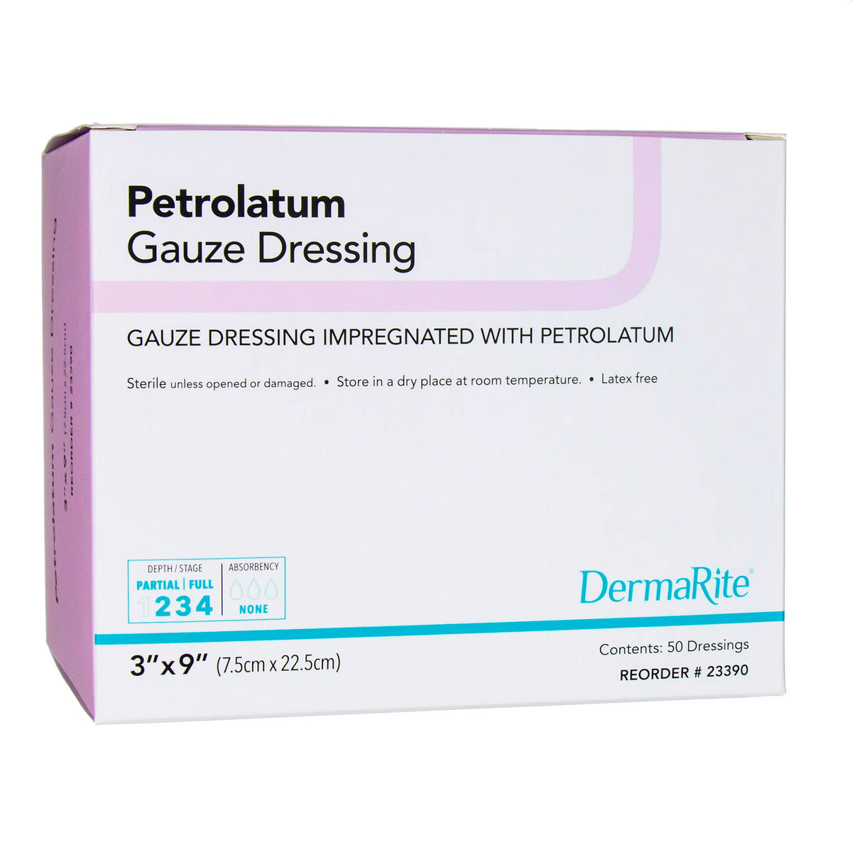 Petrolatum Impregnated Gauze Vaseline Type Dressing 3"x9" (Box of 50)