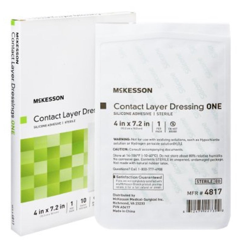 Wound Contact Layer Dressing McKesson 4 X 7.2 Inch Sterile (Box/10) - WCL4710