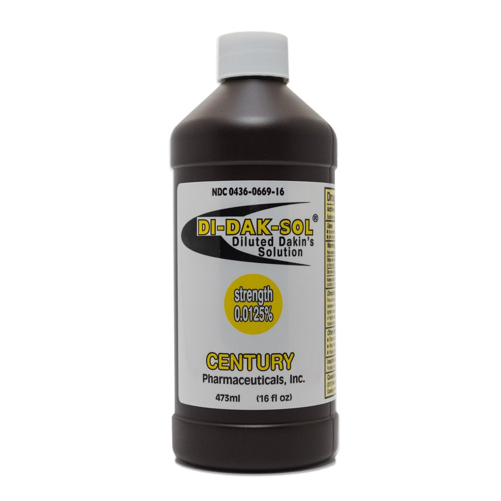 Wound Cleanser Di-Dak-Sol® Diluted Dakin's Solution 16 oz. Twist Cap Bottle NonSterile Antimicrobial. - Each - DAKDILU